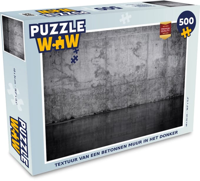 Puzzel Beton - Muur - Donker - Legpuzzel - Puzzel 500 stukjes