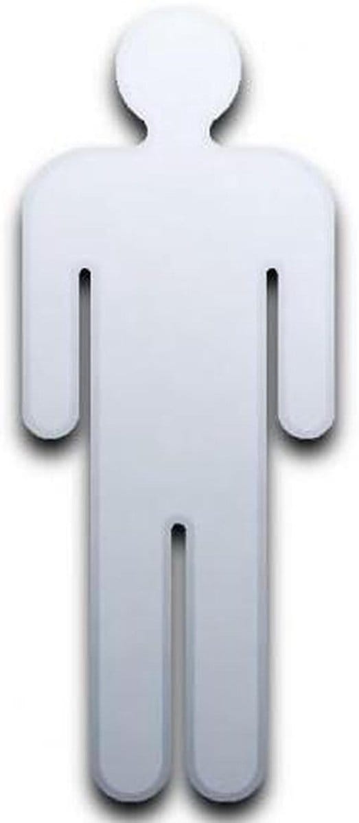 Deurbordje Spiegel - WC Teken - Aanduiding Ruimte - Spiegelend Effect - 45x18 cm - Zilver