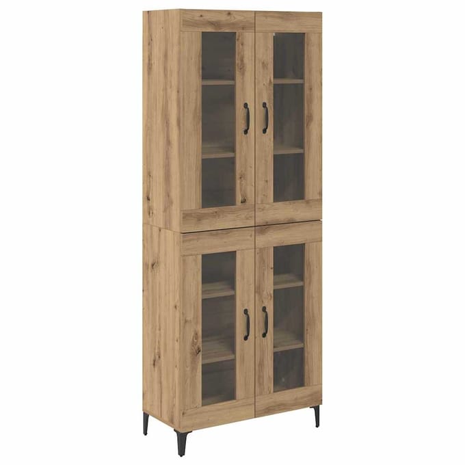vidaXL Highboard Artisan Eiken 69,5 x 34 x 180 cm Bewerkt hout