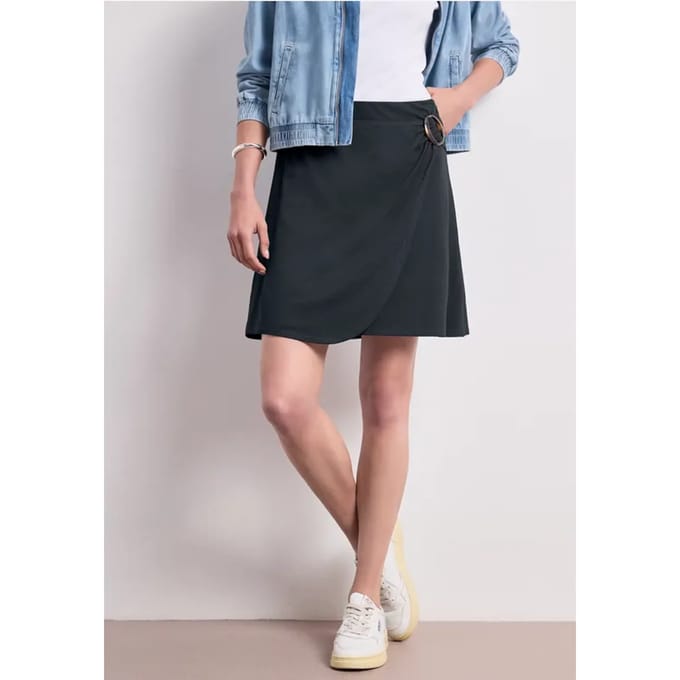 Knielange rok in wikkel-look