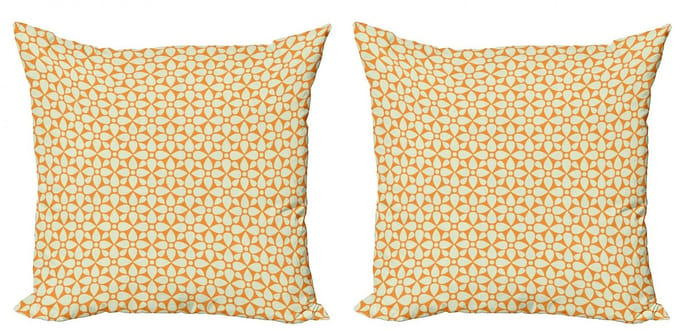 ABAKUHAUS Aster – Kussenhoes Set van 2x45x45 cm – Crème Marigold – Dubbelzijdig