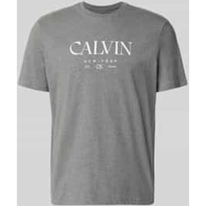T-shirt met labelprint en ronde hals