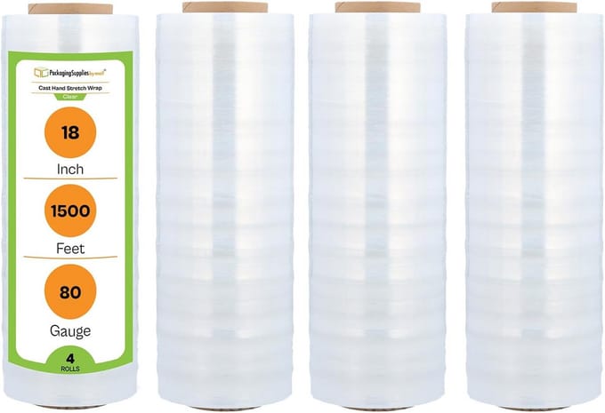 Set van 4 Rollen Stretchfolie voor Verpakken - 45.7 cm Breed en 457 Meter Lang