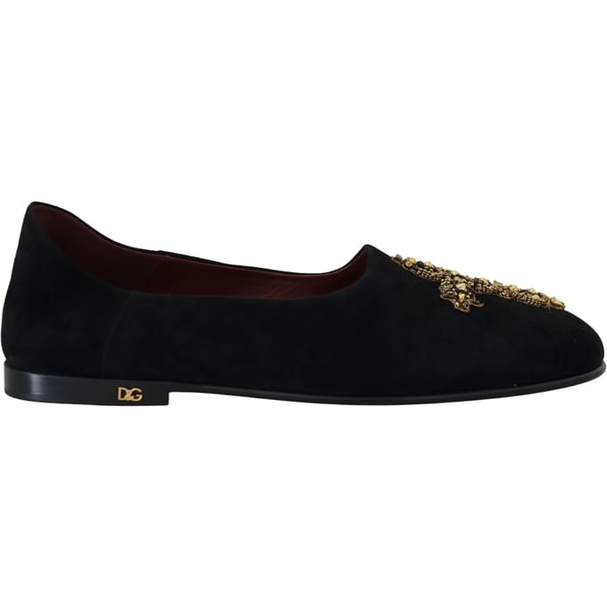 Dolce Gabbana Gekruiste Versierde Ballerina Flats