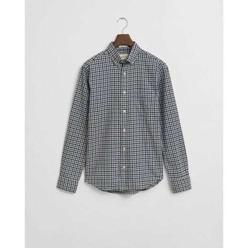 Gant Overhemd Cotton Twill Gingham Check Button-Down Naval Blue / male