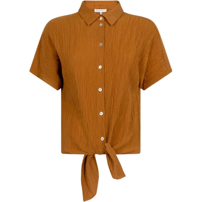 Puckered Short-Sleeve Blouse
