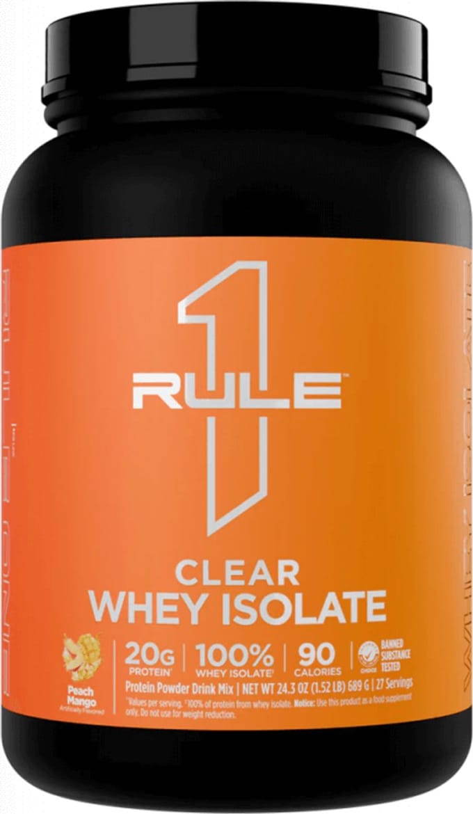 Rule1 R1 Clear Isolate (689g) Peach Mango - Eiwitten - Helder eiwit