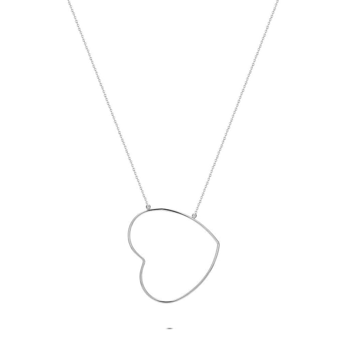 Twice As Nice Halsketting in edelstaal, hartvormig Zilverkleurig 45cm+5cm