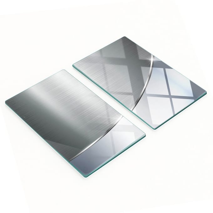 Set van twee decoratieve glazen keukenplanken met structuur, 2x30x52 cm