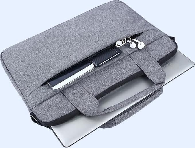 LuxeBass Universele Laptop SchouderTasHoes Grijs 15.6 Inch