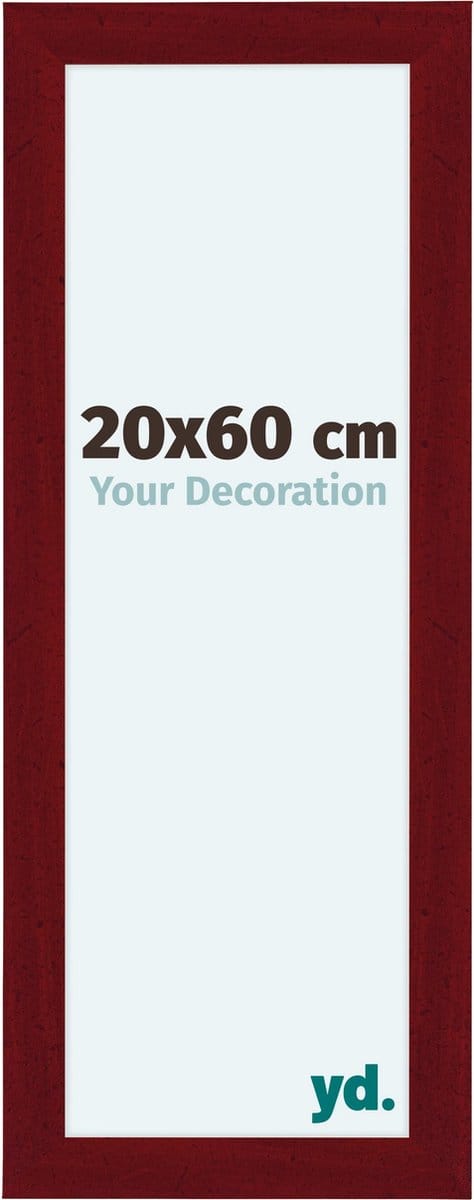 Your Decoration - Fotolijst 20x60 cm - MDF - Wijnrood Geveegd - Como