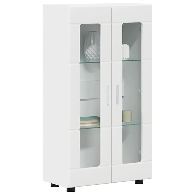 vidaXL - Dressoir - FLORIN - 55,5 - x - 29 - x - 100 - cm - Wit - Bewerkt - hout