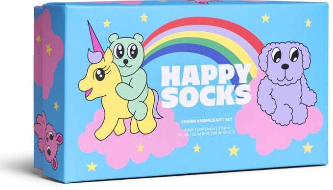 Happy Socks - Giftbox Charm Animal Socks - Troetelbeertjes - Set van 3 paar - MT 36-40