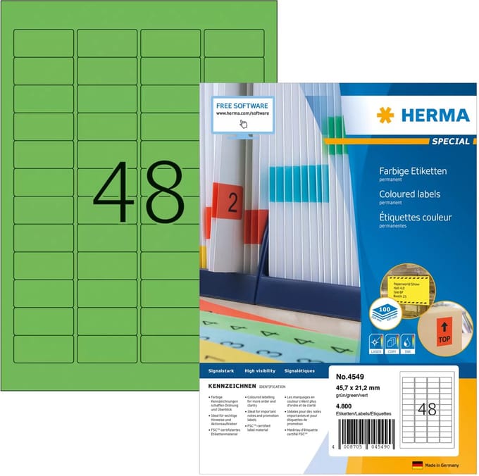 herma universele etiketten special 45-7x21-2mm groen