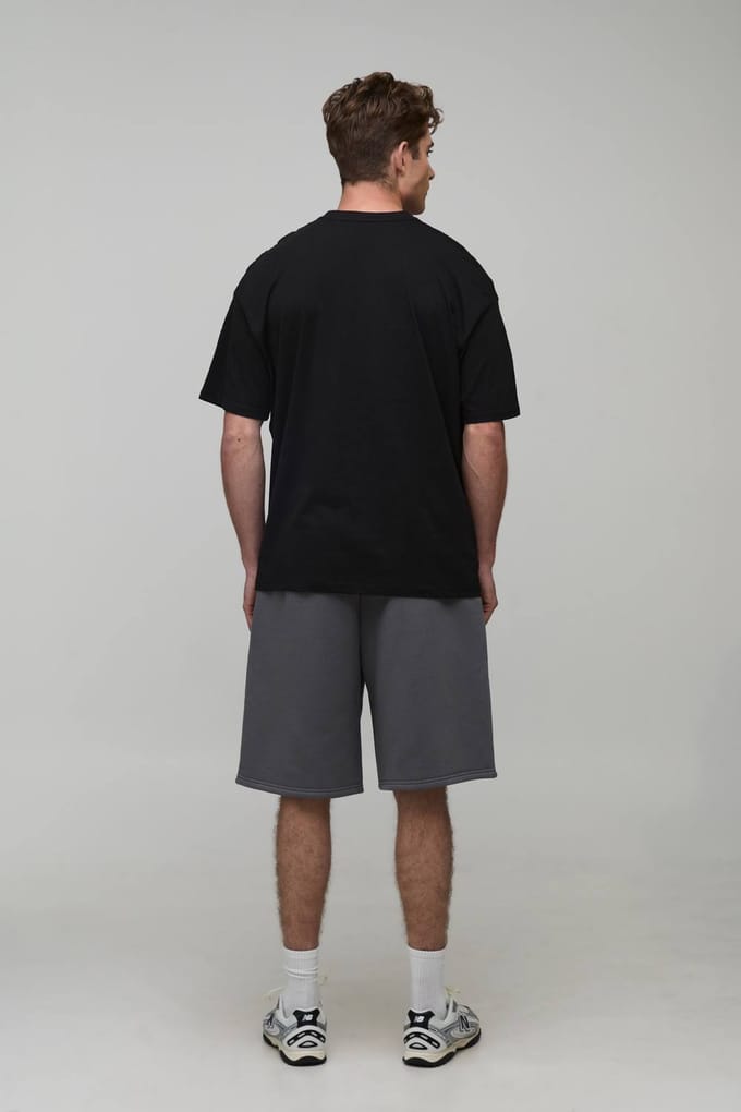 Essential Baggy Fit Jersey Short | Charcoal | Size Small