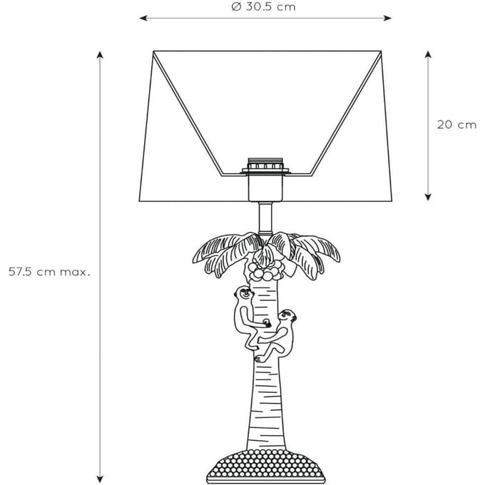 Lucide EXTRAVAGANZA COCONUT - Tafellamp - Ø 30,5 cm - 1xE27 - Zwart