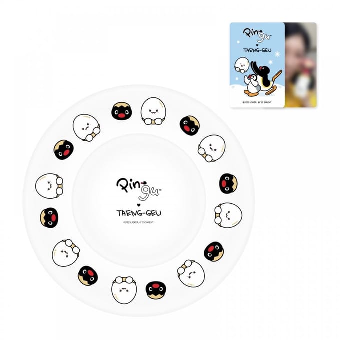 Pingu X Taeng Assiette en Verre 11 Pop Up Store Produit Officiel white