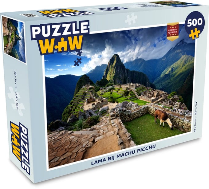 Puzzel Lama - Machu Picchu - Gras - Legpuzzel - Puzzel 500 stukjes