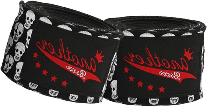 Hand Wraps - Boksbandages - Vechtsport Training - Schedelpatroon Design - 300 cm - Zwart
