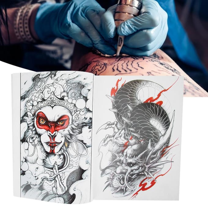 Livre de Modèles d'Entraînement au Tatouage 70 Pages Ombrage Image Couleur Livre de Tatouage Accessoire gray