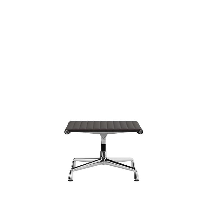 Vitra - Aluminium Chair - EA 125 - Kruk - verchroomd - Leder - chocolade - 4 - 6 Wochen