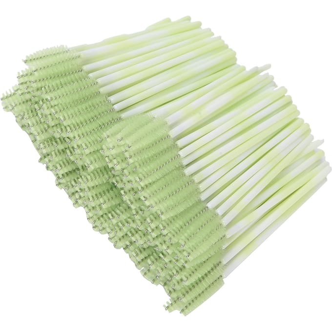 200 stuks Wegwerp Draagbaar Wimperborsteltje Reis Mascara Wimperborstel Make-up Tool Accessoire Geel