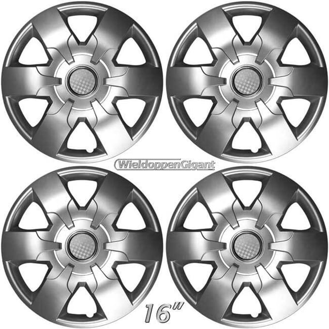 Wieldoppen set 16" passend voor RENAULT MASTER 2010- zilver + chroom ring. Set a 4 stuks (#413)