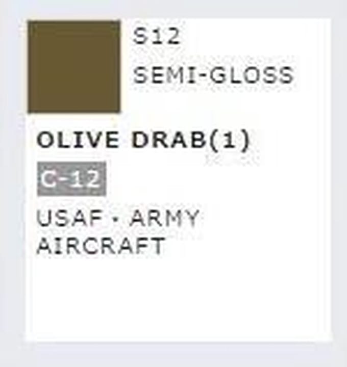 Gunze S-012 - Mr. Color Spray 100 ml Olive Drab 1 - Spuitbus voor Plastic Modelbouw