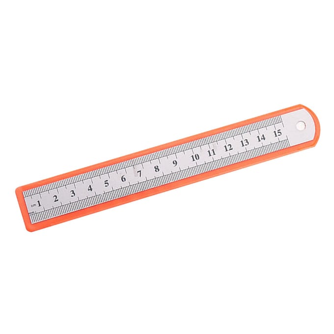 Règle droite en acier inoxydable, épaisseur d'un centimètre, robuste, haute précision, polyvalente, pour le bureau 20cm white