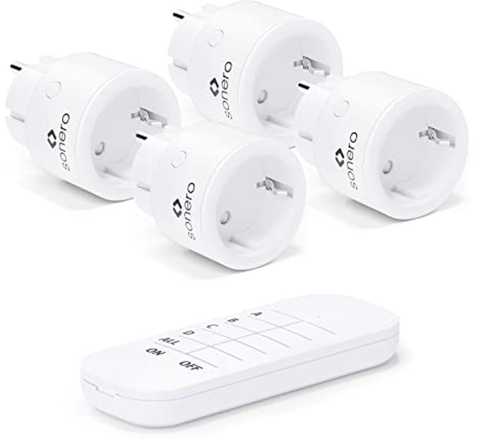 Draadloos Stopcontactenset 2300 Watt | Afstandsbediening, 4 Stopcontacten, 30 Meter Bereik, Compact, Wit