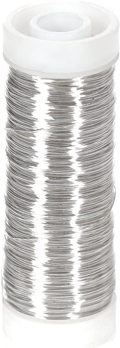 Fijne Zilveren Binddraad 0,5 mm - 50 Meter Wikkeldraad voor Knutselen en Bloemschikken