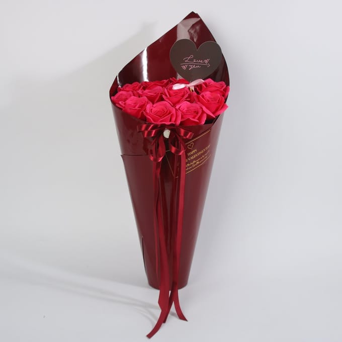 La Roselle Amsterdam Rode Kunstrozen Boeket – 10 rozen in Geschenkverpakking