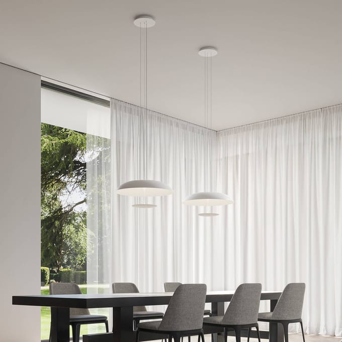 Karman LED hanglamp BLANCO, Ø 60 cm, wit, metaal
