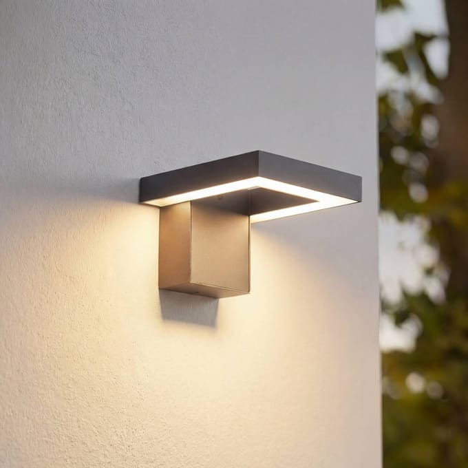Lindby LED buiten wandlamp Orbin, grijs, kantelbaar, CCT, IP54