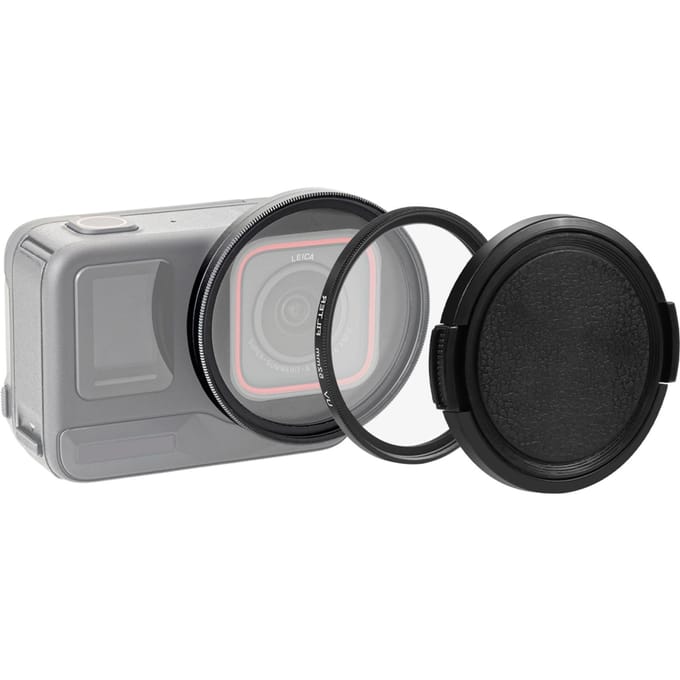 PULUZ PU969B Sportcamera UV-lensfilter met filteradapterring lensdop vervanging voor zwart