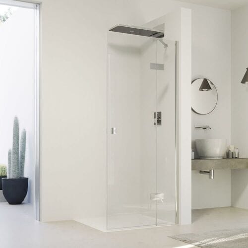 HÜPPE SolvaPro swing door with fixed segment for side wall and niche 80 x 200 cm, without anti-plaque 7T0401092321