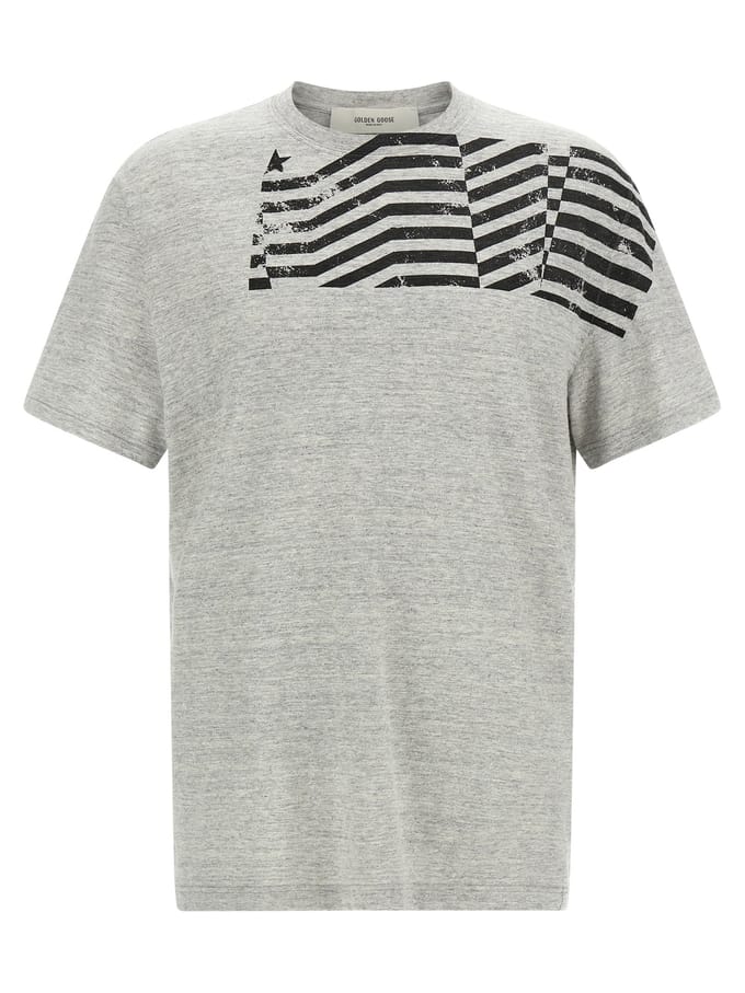 Journey Unisex Regular T-shirt Cotton Slub Jersey Flag Print