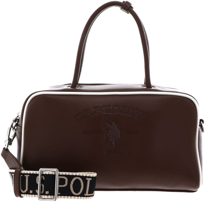 U.S. POLO ASSN. handtas schoudertas Dorking Bowling Bag Brown donkerbruin