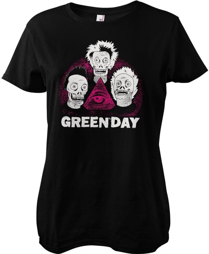 Green Day T-shirt Skulls Girly Tee WMX-5-GDAY009-H85-3