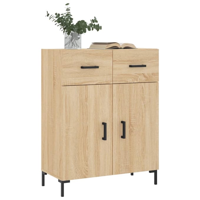 vidaXL - Dressoir - 69,5x34x90 - cm - bewerkt - hout - sonoma - eikenkleurig