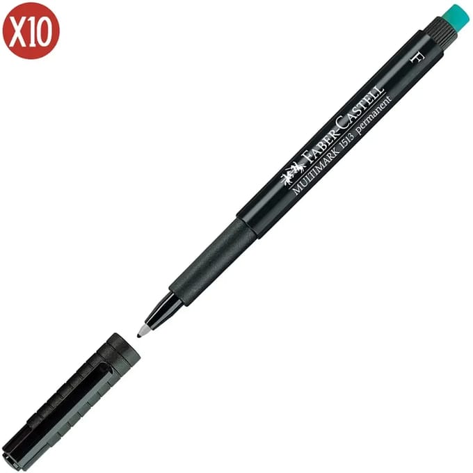 Permanente markeerstift Faber-Castell Multimark 1513 F Zwart (10 Stuks)