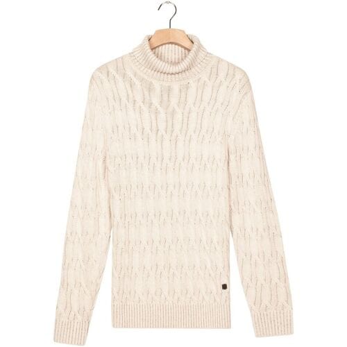 Thomas Maine Trui Rollneck Allover Multi Diagonal Cable Knit Off White / male