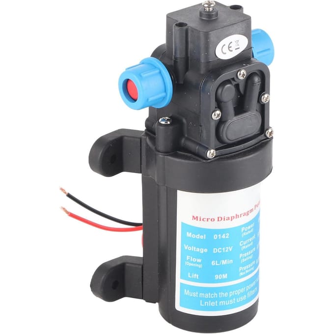 Micro Pompe à Diaphragme Électrique Haute Pression DC Auto-Amorçante Boost Lavage de Voiture Nettoyage 6L/min 12V 500mA