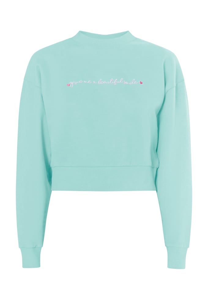 Mymo Cropped sweatshirt Dames aqua