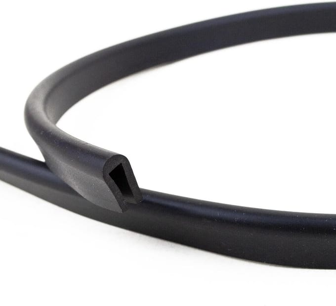 Zwart Afdichtingsprofiel Rubber U-Profiel Randbescherming Splijtmaat 4 mm, 3 Meter