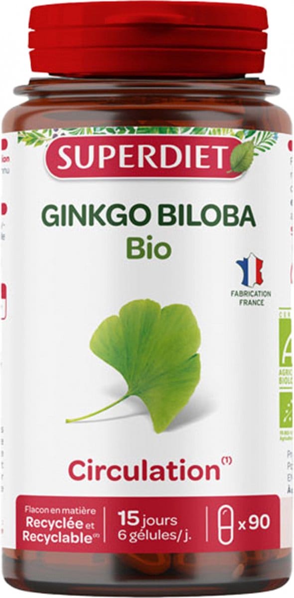Superdiet Ginkgo Biloba Organic 90 Capsules