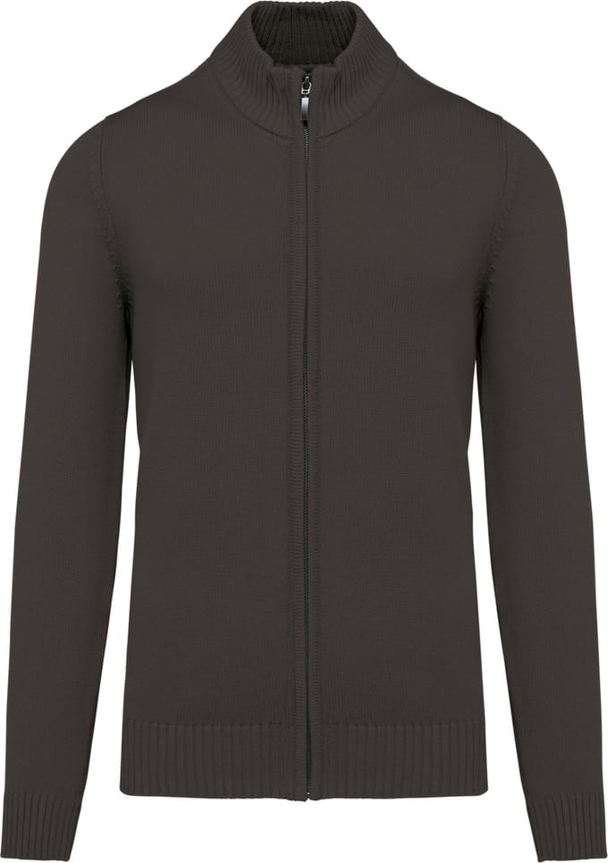 Kariban Heren cardigan met rits K971 - Dark Grey - L