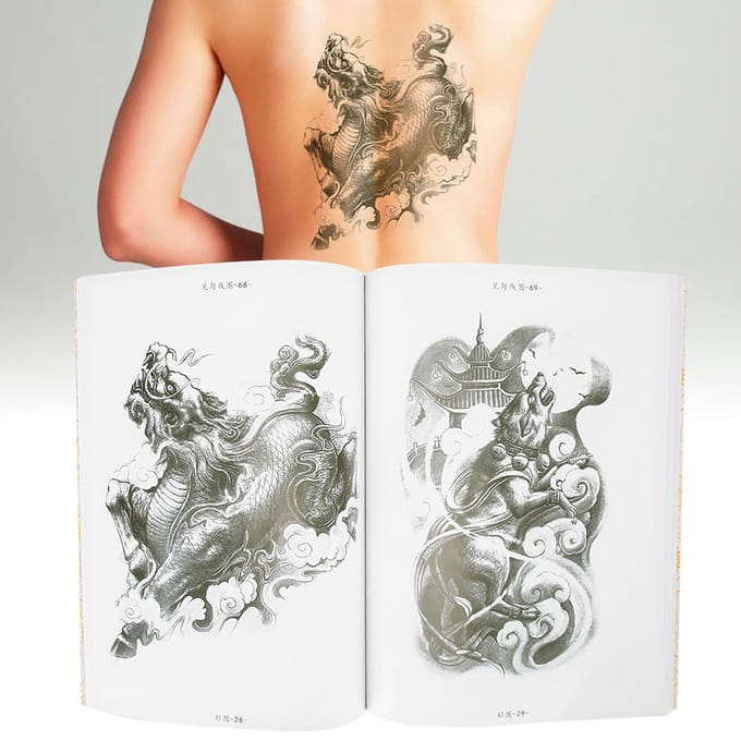 80 Pages Livre Modèle d'Entraînement Tatouage Liner Shader Image Livre de Tatouage Accessoire gray