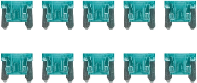 ProRide Steekzekeringen Micro 15A - Blauw - Geschikt voor auto, boot en camper - 10 stuks
