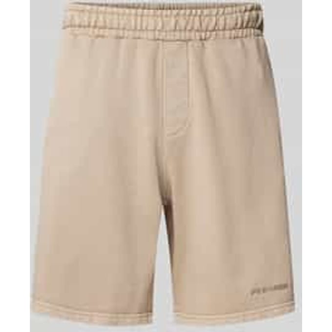 Regular fit sweatshorts met labeldetail